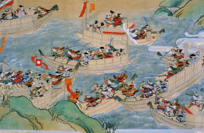 Scroll of Dannoura Battle where the Heike Clan fights the Genji clan by Ira Block