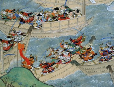 Scroll of Dannoura Battle where the Heike Clan fights the Genji clan by Ira Block