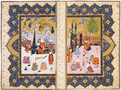 A Gathering of Learned Men on a Terrace by Iranian Master