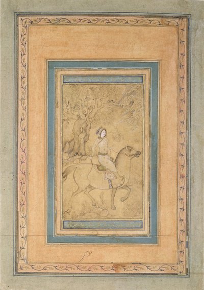 Horseman in a Landscape by Iranian Master