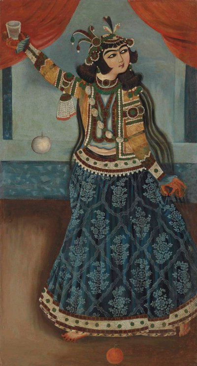 A Dancer in a Blue Dress by Iranian School