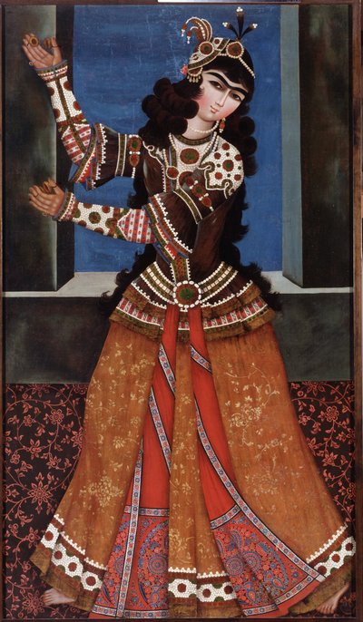 Dancing Girl with Castanets by Iranian School