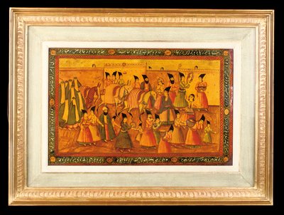 One of a Pair of Painted Panels, Qajar Iran, 1850-75 by Iranian School