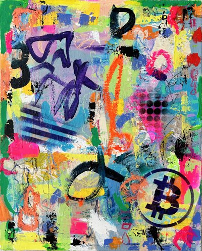 Vibrant Bitcoin Graffiti by Irene Chua