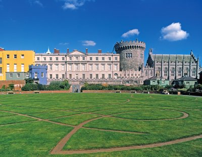 Dublin Castle, view from the gardens by Irish School