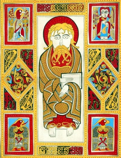 Illustration from the The Book of Kells, 800 by Irish School