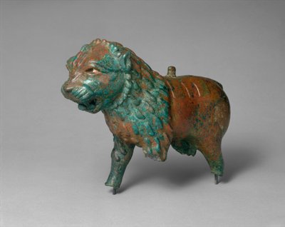 Figure of a lion, c.early to mid-1st millennium BC (copper alloy) by Iron Age
