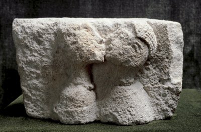 Iberian Art: The Kiss of Osuna. High Relief of Limestone Representing a Man and a Woman Kissing. Iron Age II. Madrid, National Archaeological Museum by Iron Age