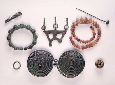 Jewellery found in a female grave at Hallstatt, Celtic by Iron Age