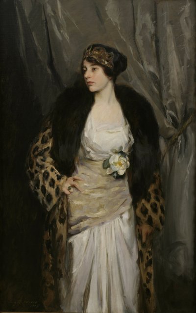 Gladys Wiles in a Leopard Coat (The Leopard Coat) by Irving Ramsay Wiles