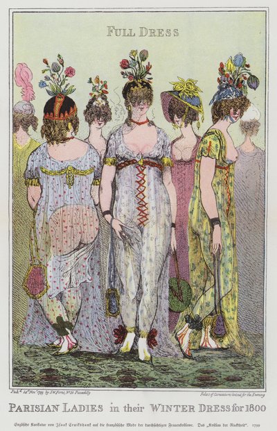 Parisian Ladies in Their Winter Dress for 1800 by Isaac (after) Cruikshank