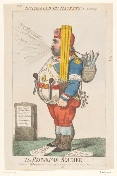 Caricature of Charles James Fox, 1798 (The Republican Soldier!) by Isaac Cruikshank