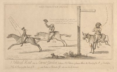 Westminster Races, A Political Heat Run in Convent Garden by Isaac Cruikshank