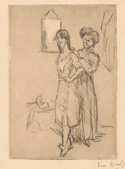Young Woman at the Milliner by Isaac Israels (signed by artist)