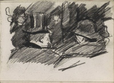 Man and Woman with Hat, Seen from the Back by Isaac Israels