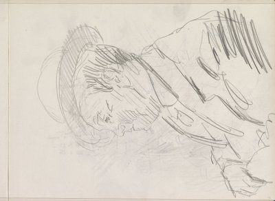 Portrait of an Unknown Man with Hat, in Profile by Isaac Israels