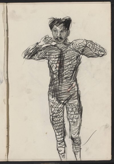Standing Man in Costume, Possibly an Artist by Isaac Israels