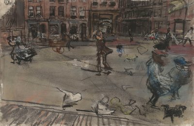 Gust of Wind on Dapperplein in Amsterdam by Isaac Israels