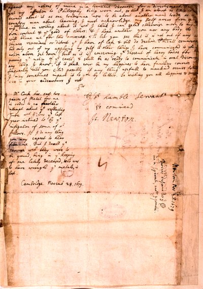 Letter Written by Isaac Newton, 28 November 1679 by Isaac Newton