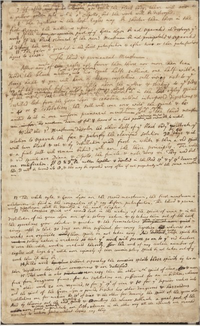 The Hunting of the Green Lyon, Verso by Isaac Newton