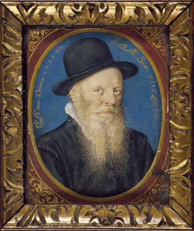 Elderly Man in a black Hat, 1588 by Isaac Oliver