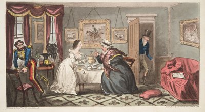 A Bath Beau and Frail Belle or the Mr B. and Miss L., from The English Spy by Isaac Robert Cruikshank