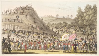 Eton Montem, and the Mount, Salt Hill, from The English Spy, published 1824 by Isaac Robert Cruikshank