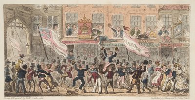Point Street, Portsmouth, from The English Spy by Isaac Robert Cruikshank