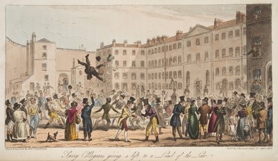 Surrey Collegians Giving a Lift to a Limb of the Law, from The English Spy by Isaac Robert Cruikshank
