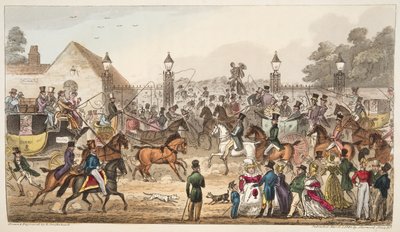 The Arrival, or Western Entrance into Cockney Land, from The English Spy by Isaac Robert Cruikshank