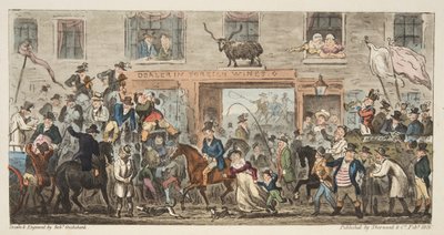 The Comical Procession from The English Spy, Gloucester to Berkeley, from The English Spy by Isaac Robert Cruikshank