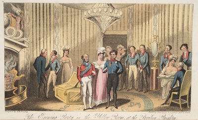 The Evening Party at the Pavilion, Brighton, from The English Spy by Isaac Robert Cruikshank