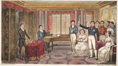 The King at Home, or Mathews at Carlton House, from The English Spy, by Charles Westmacott by Isaac Robert Cruikshank