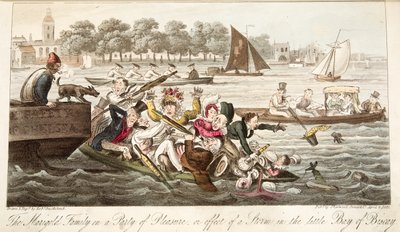 The Marigold Family on a Party of Pleasure, or effect of a Storm in the little Bay of Biscay, from The English Spy by Isaac Robert Cruikshank