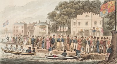 The Promenade at Cowes, from The English Spy by Isaac Robert Cruikshank