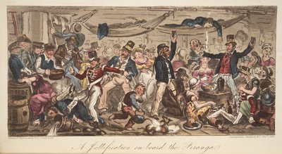 The Retturn to Port, from The English Spy by Isaac Robert Cruikshank