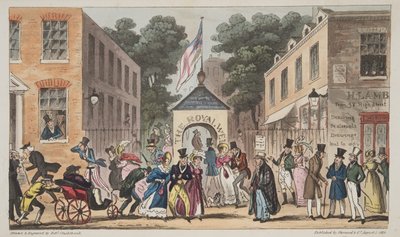 The Royal Wells, Cheltenham or Spasmodic affections from Spa Waters, from The English Spy by Isaac Robert Cruikshank