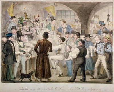 The Evening After a Mock Election in the Fleet Prison, June 1835 by Isaac Robert Cruikshank