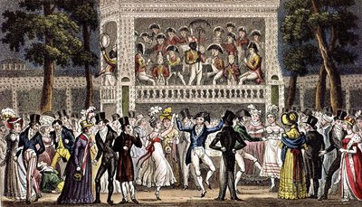 A ball at Vauxhall garden in London c. 1830 by Isaac Robert & George (1792 1878) Cruikshank