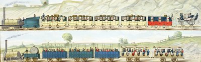 Travelling on the Liverpool and Manchester Railway, engraved by S.G. Hughes by Isaac Shaw