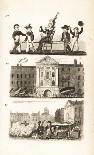 Guy Fawkes in Effigy, Bartholomew’s Hospital and Smithfield Market by Isaac Taylor