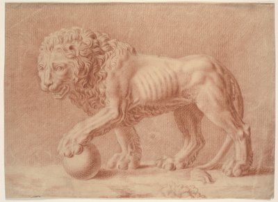 Lion Turned to the Left with His Left Paw on a Globe by Isaac Taylor