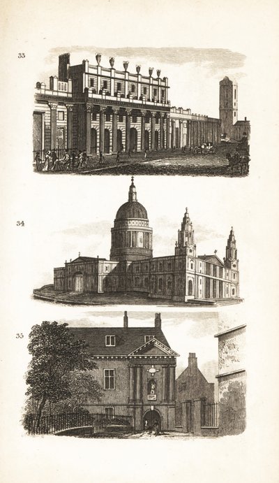 The Bank of England, St Paul’s Cathedral and the Blue-Coat School or Christ’s Hospital by Isaac Taylor
