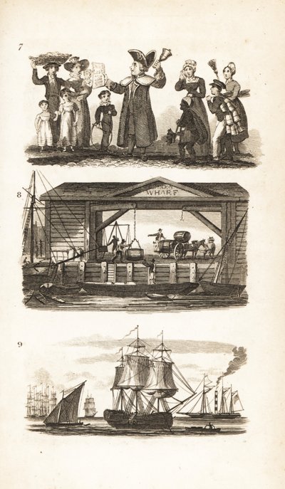 The Bellman, a London Wharf and Coal-Ship and Coal Barge by Isaac Taylor