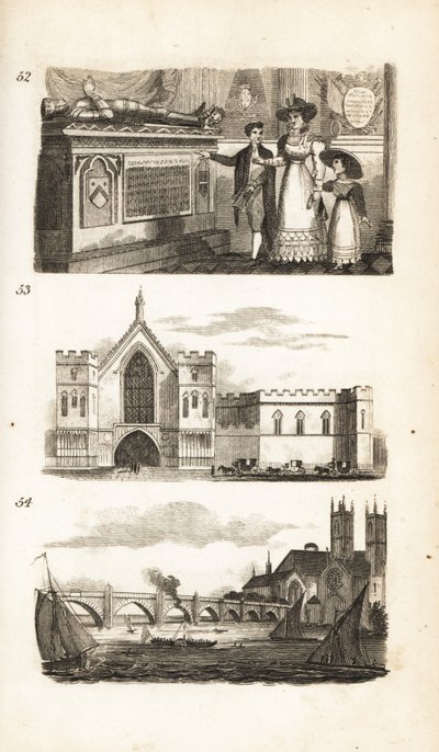 Tombs in Westminster Abbey, Westminster Hall and Westminster Bridge by Isaac Taylor