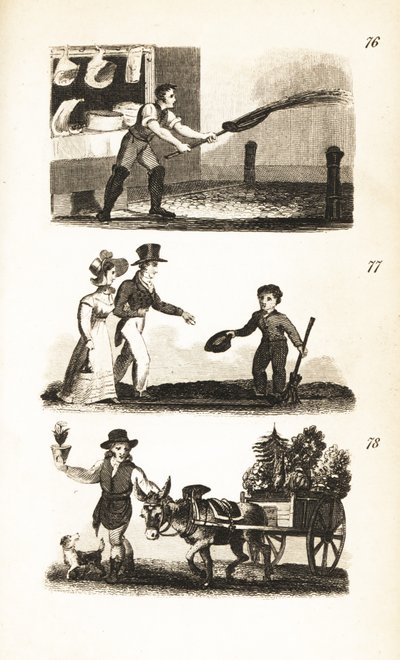 Watering the Streets, Little Boy at the Crossing and the Flowerpot Man by Isaac Taylor