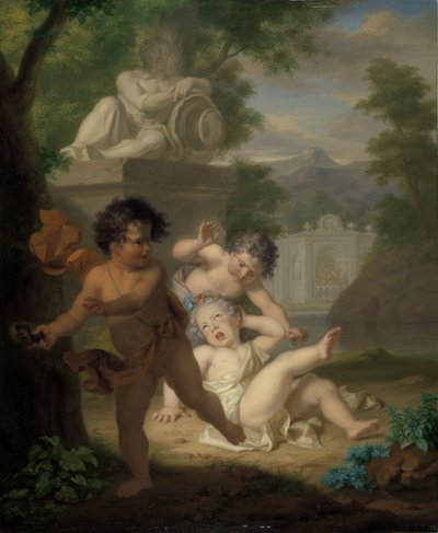 Three Children Quarreling over a Bird