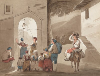 After Pinnelli - Group of Peasants Outside a Church by Isaac Weld