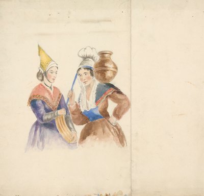Two Women in Colorful Costume by Isaac Weld