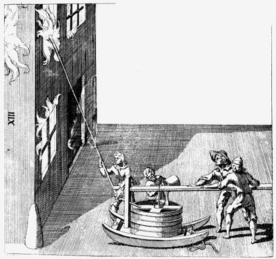 Fire engine, from Isaac de Caus Nouvelle Invention de Lever l